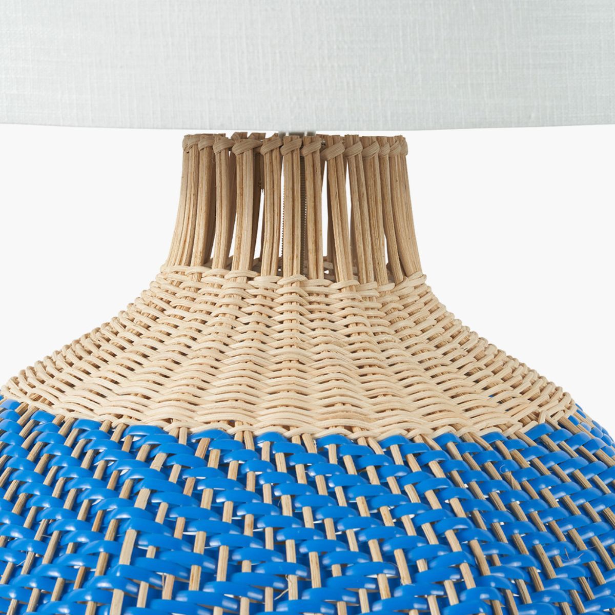 Designers Guild Brera Rattan Large Table Lamp Cobalt