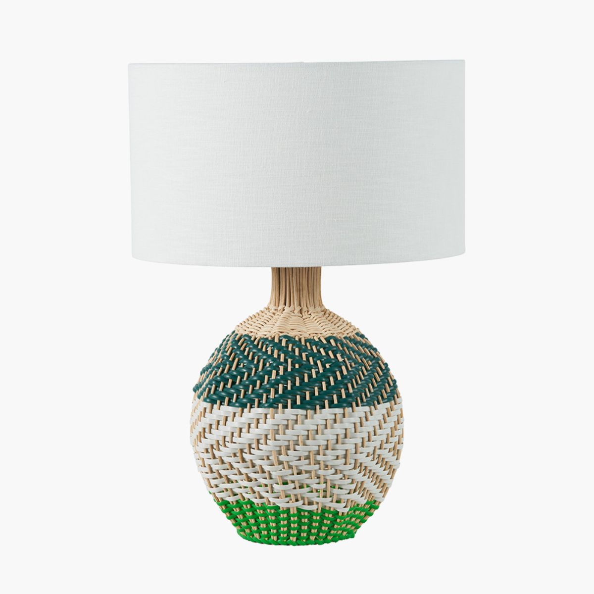 Designers Guild Brera Rattan Small Table Lamp Emerald