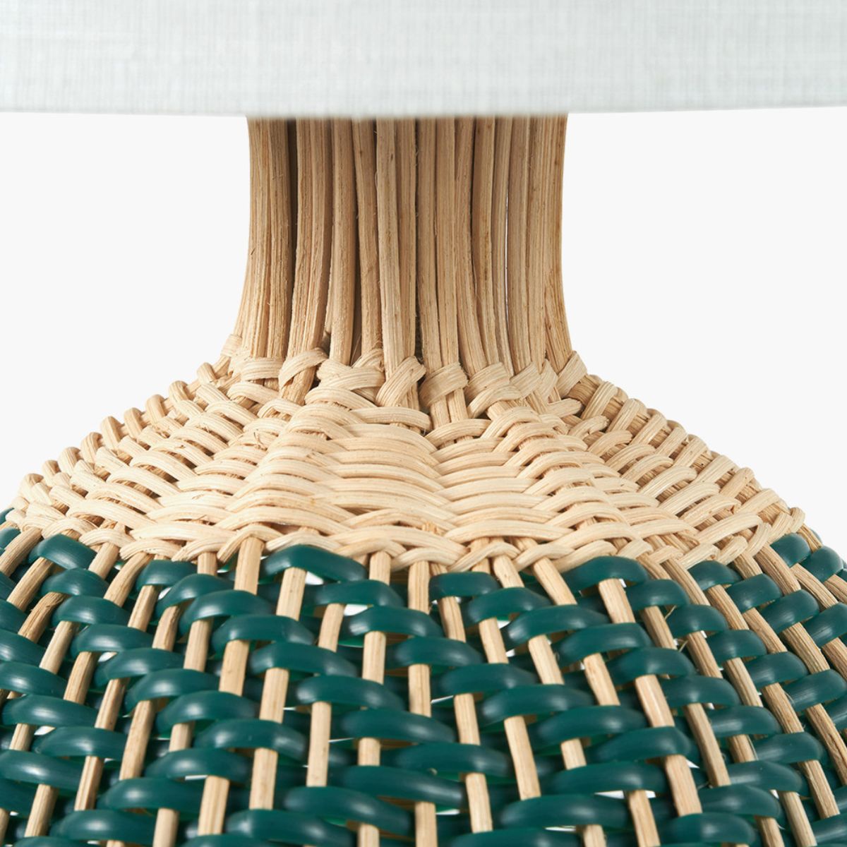 Designers Guild Brera Rattan Small Table Lamp Emerald