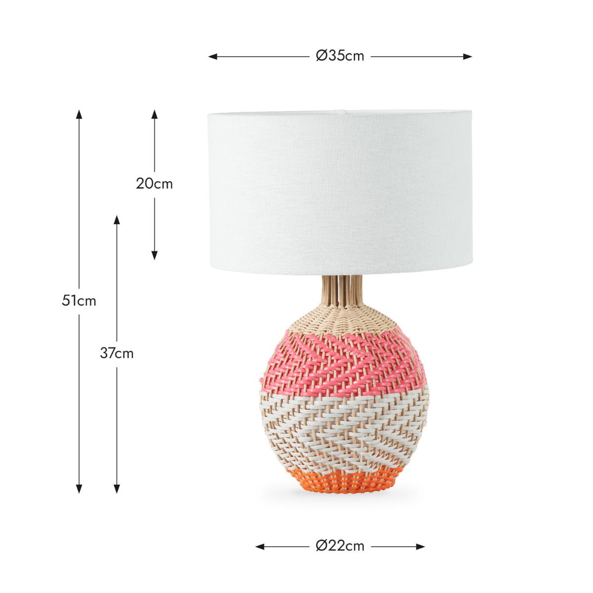 Designers Guild Brera Rattan Small Table Lamp Pimento