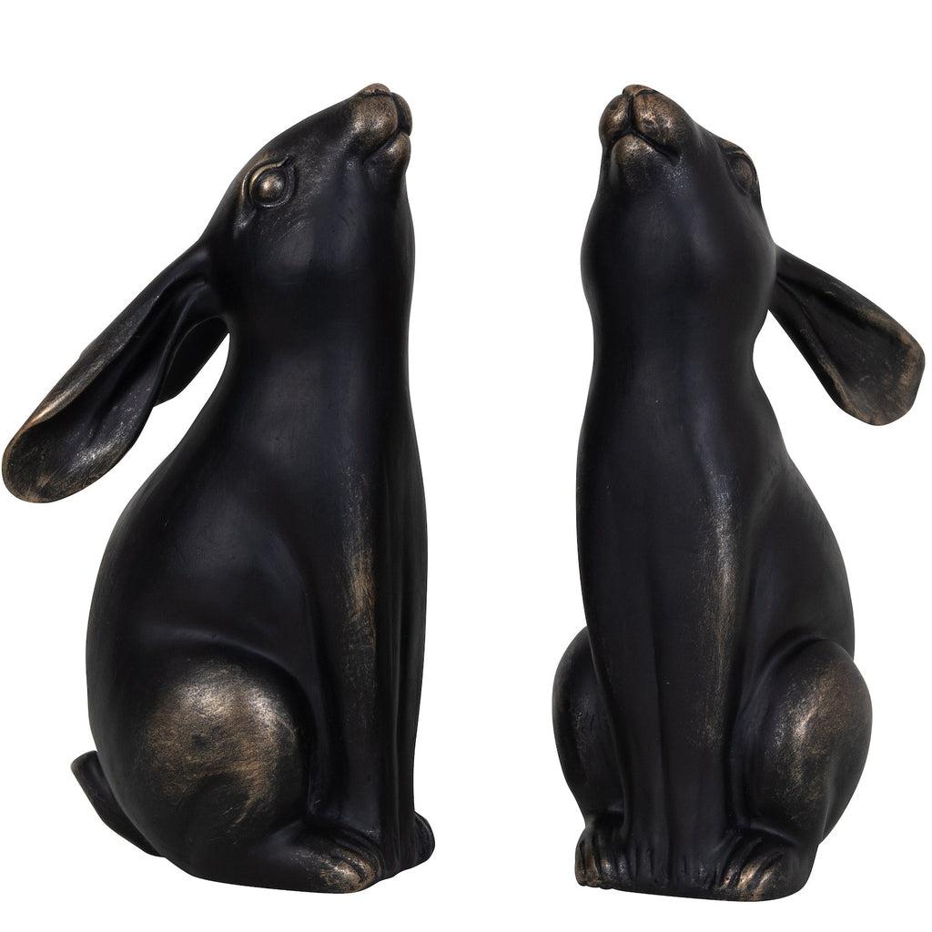 Bronze Hare Pair Sculpture-Beaumonde