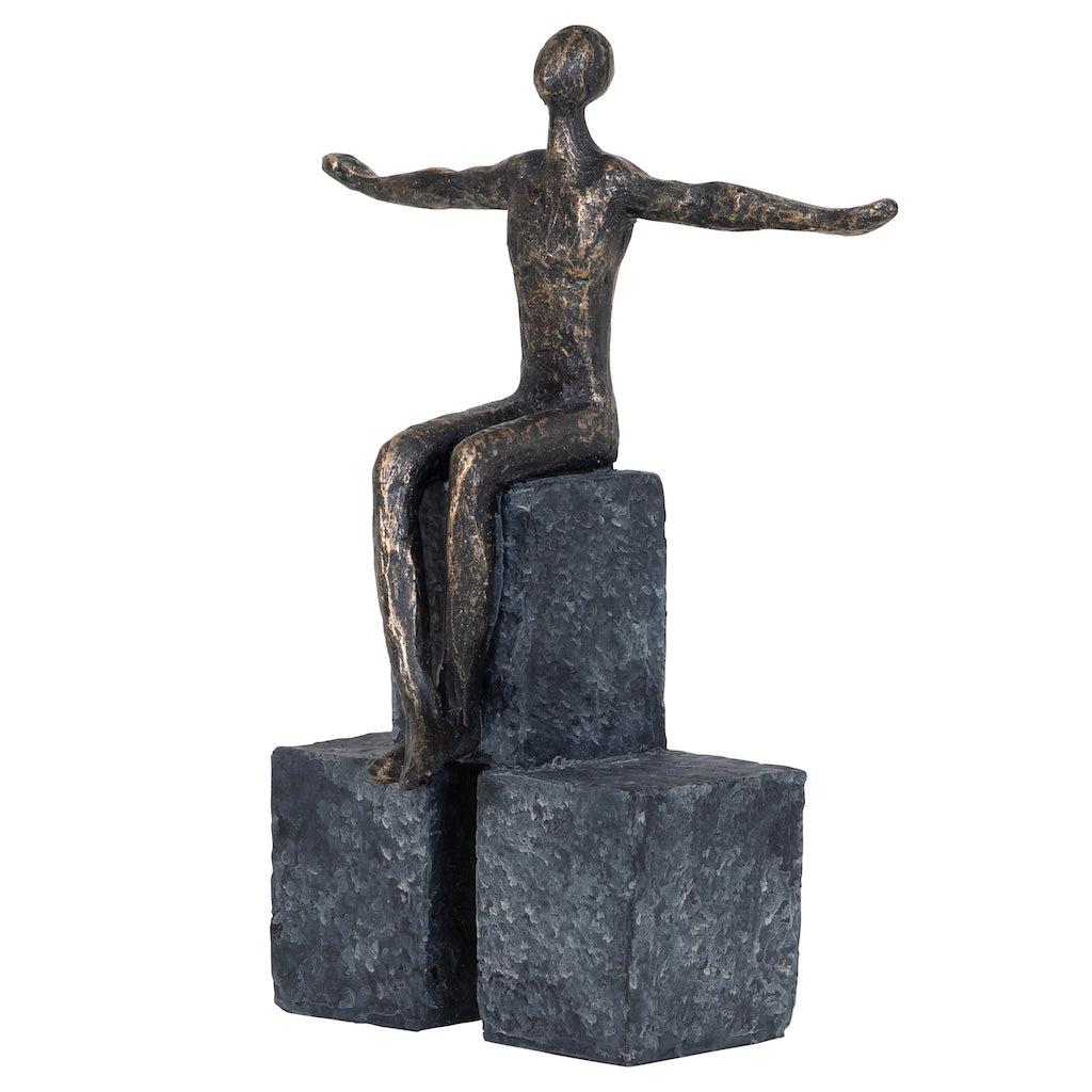 Bronze Sitting Woman Sculpture-Beaumonde