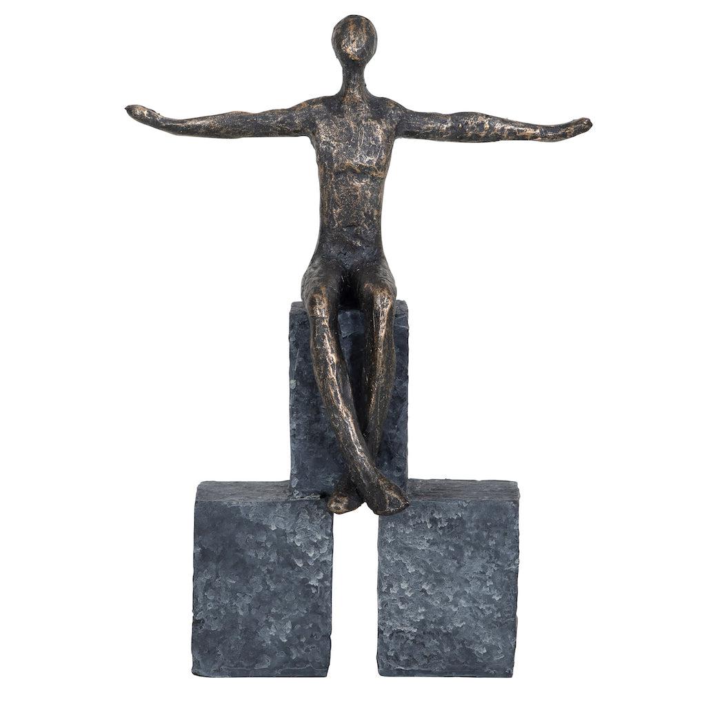 Bronze Sitting Woman Sculpture-Beaumonde