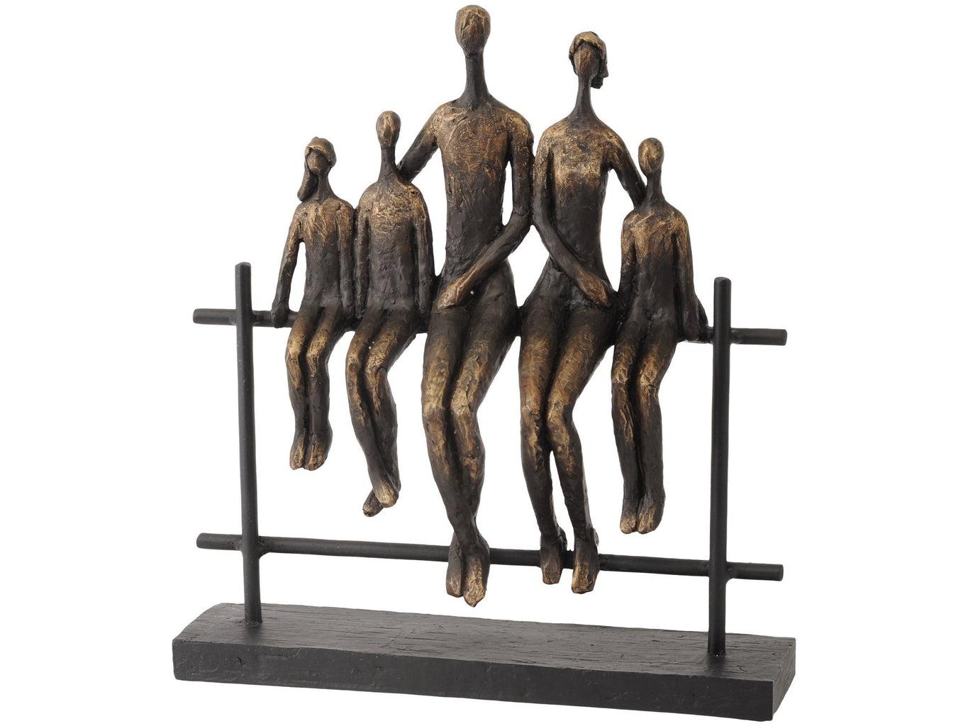 Bronzed Bench Family Of Five Sculpture-Beaumonde