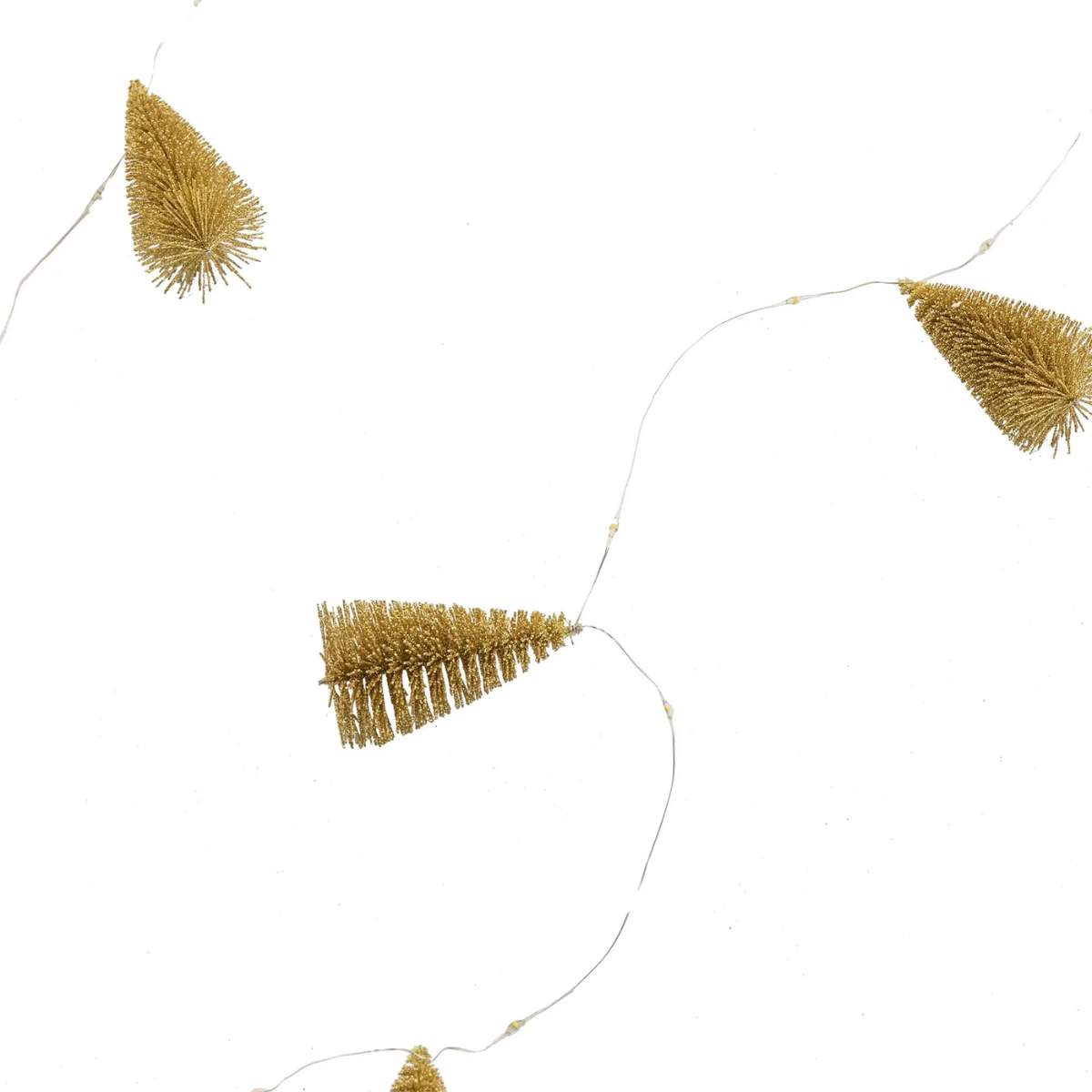 Gallery Direct Brush Tree Garland 15 LED Lights Gold