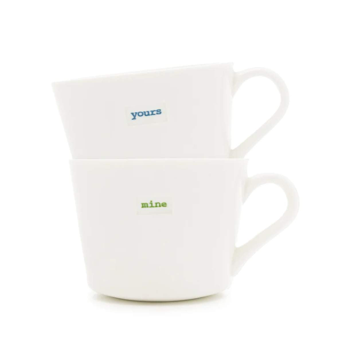 Keith Brymer Jones Bucket Mug Small Pair - 280ml - Yours (Blue) & Mine (Green)
