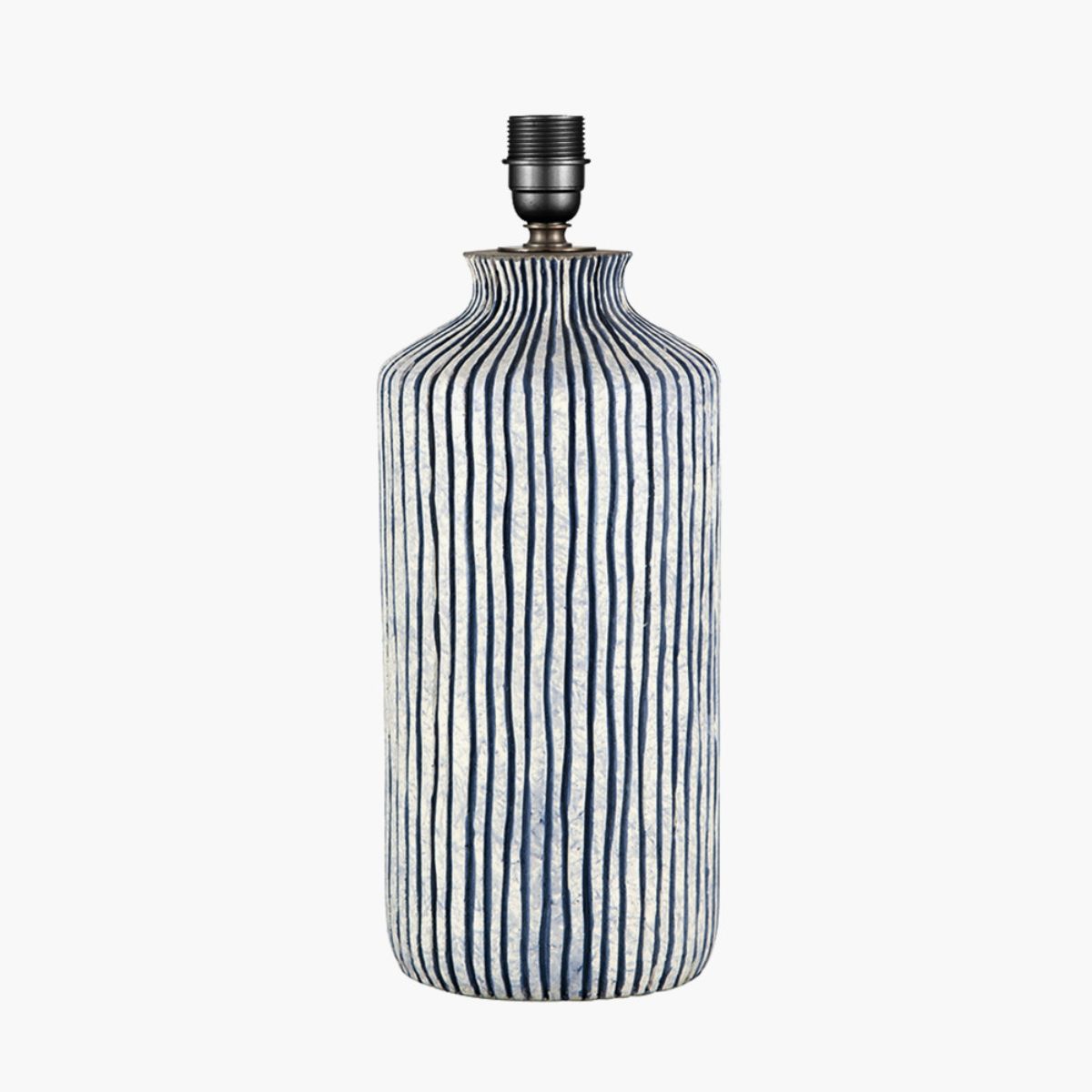 Pacific Lifestyle Bude Blue and White Stripe Stoneware Table Lamp Base