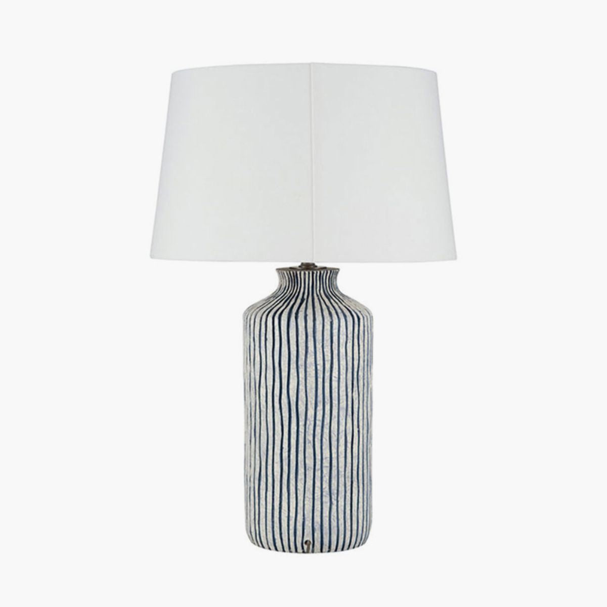 Pacific Lifestyle Bude Blue and White Stripe Stoneware Table Lamp Base