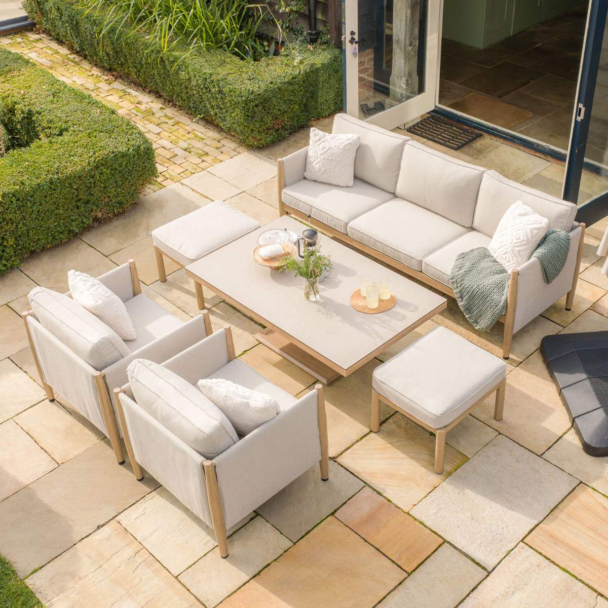 Maze Burford 3 Seat Aluminium Sofa Dining Set