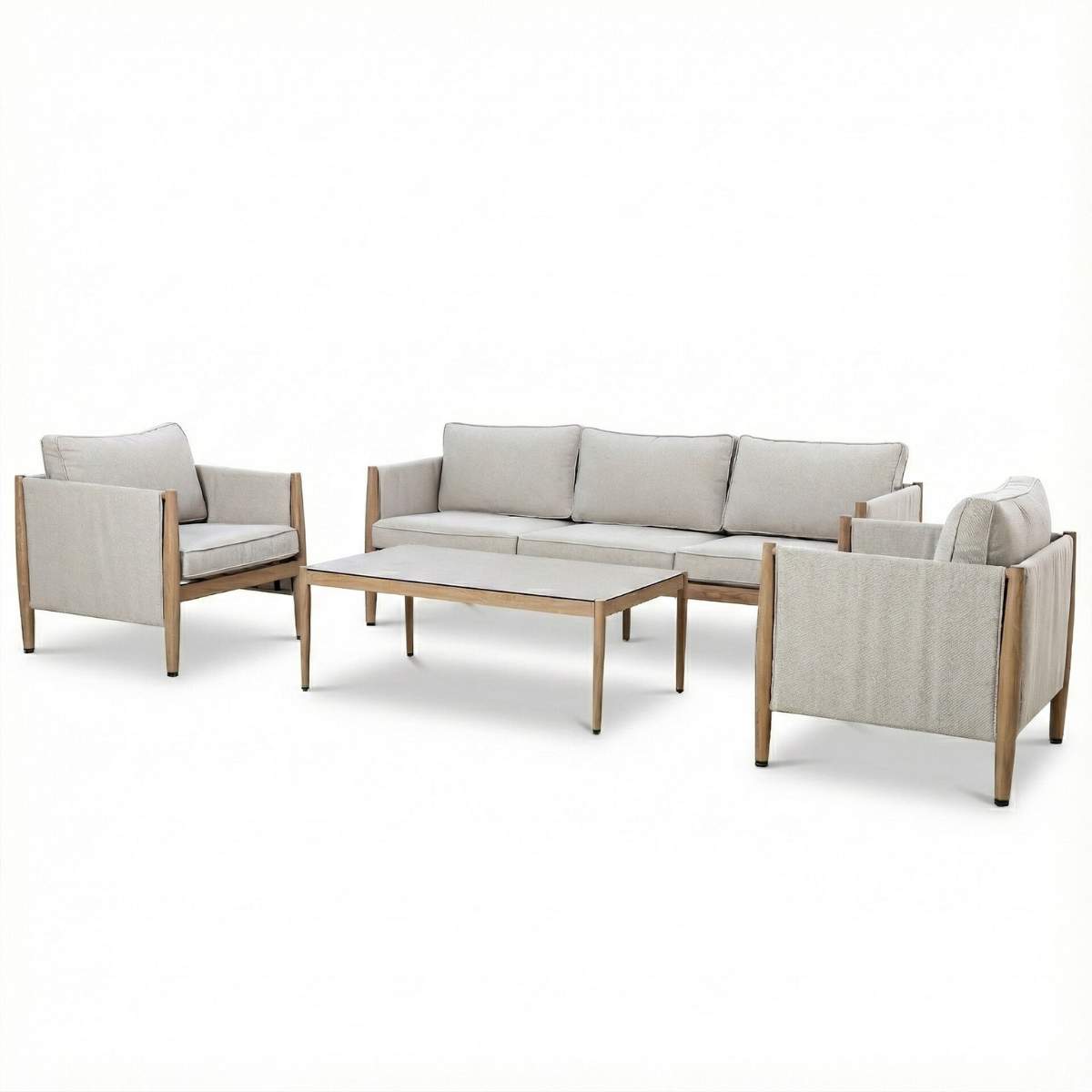 Maze Burford 3 Seat Aluminium Sofa Set