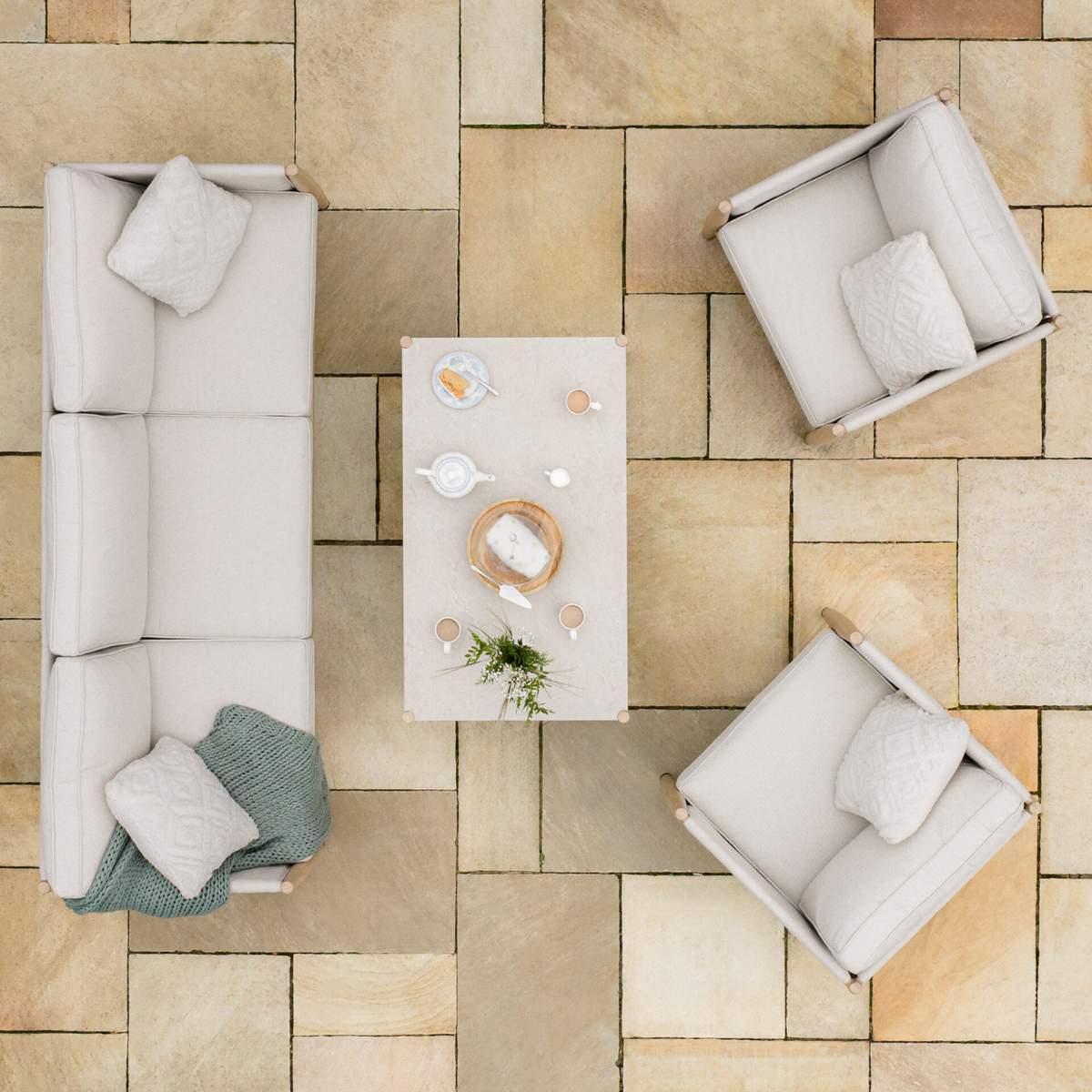 Maze Burford 3 Seat Aluminium Sofa Set