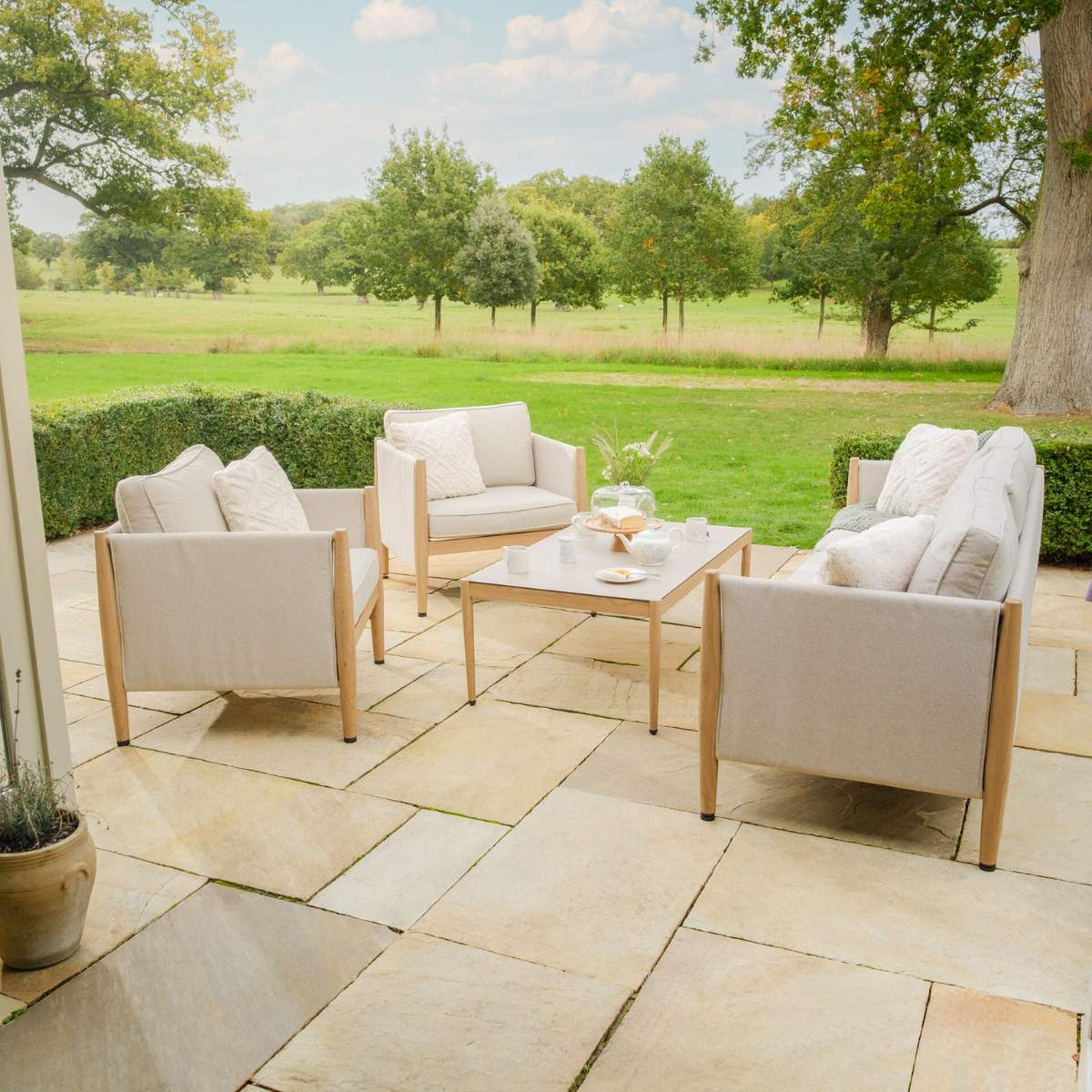 Maze Burford 3 Seat Aluminium Sofa Set
