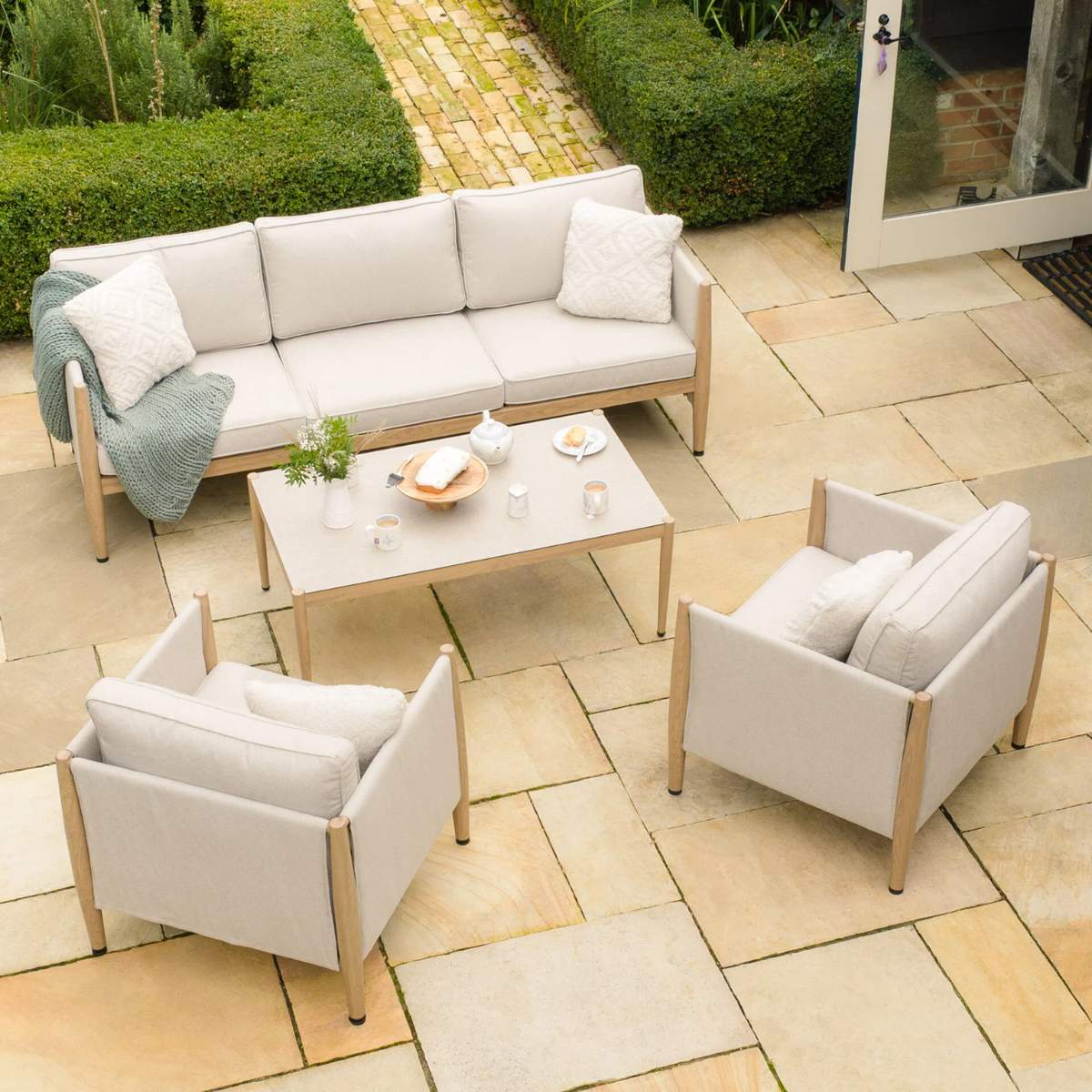 Maze Burford 3 Seat Aluminium Sofa Set