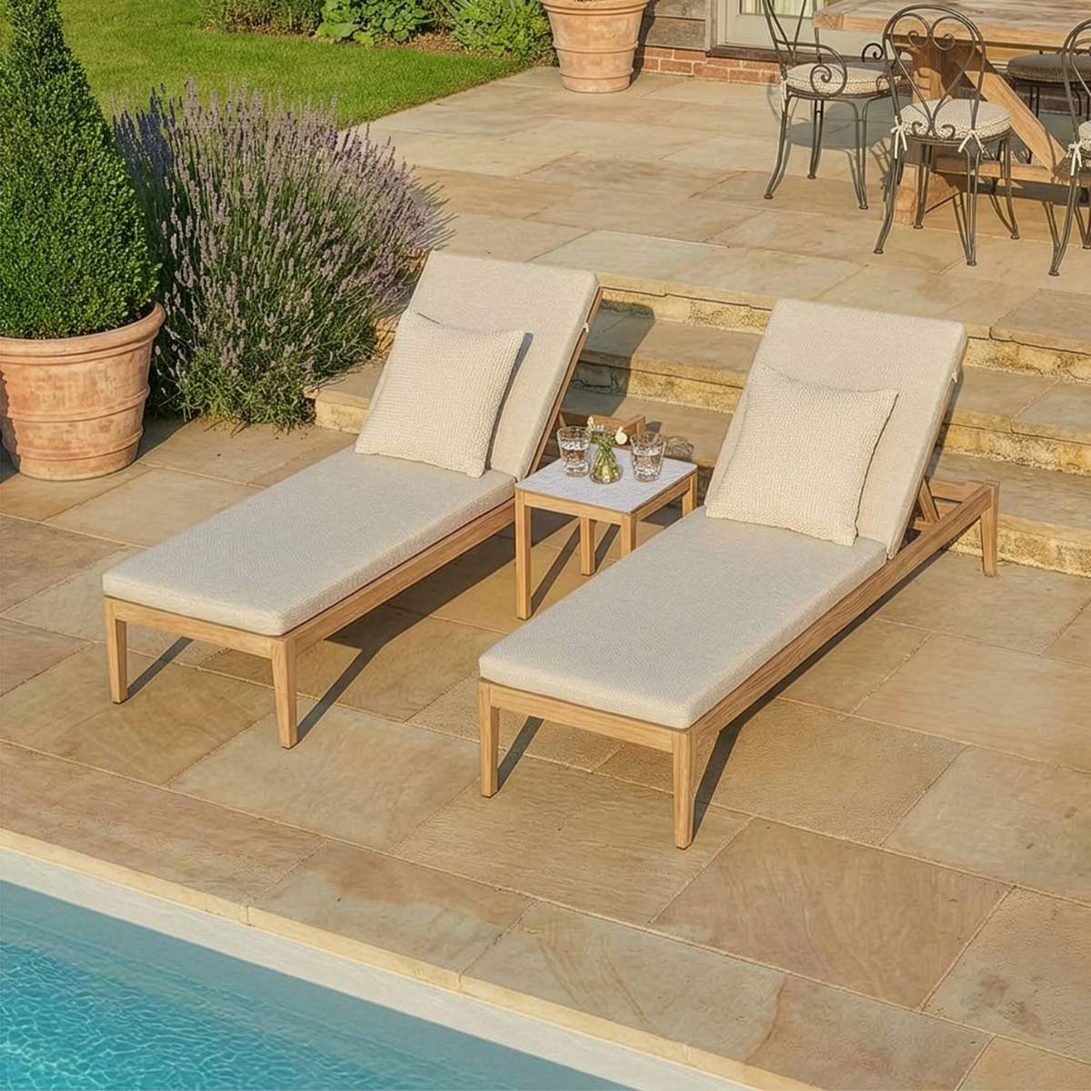 Maze Burford Aluminium Sunlounger Set