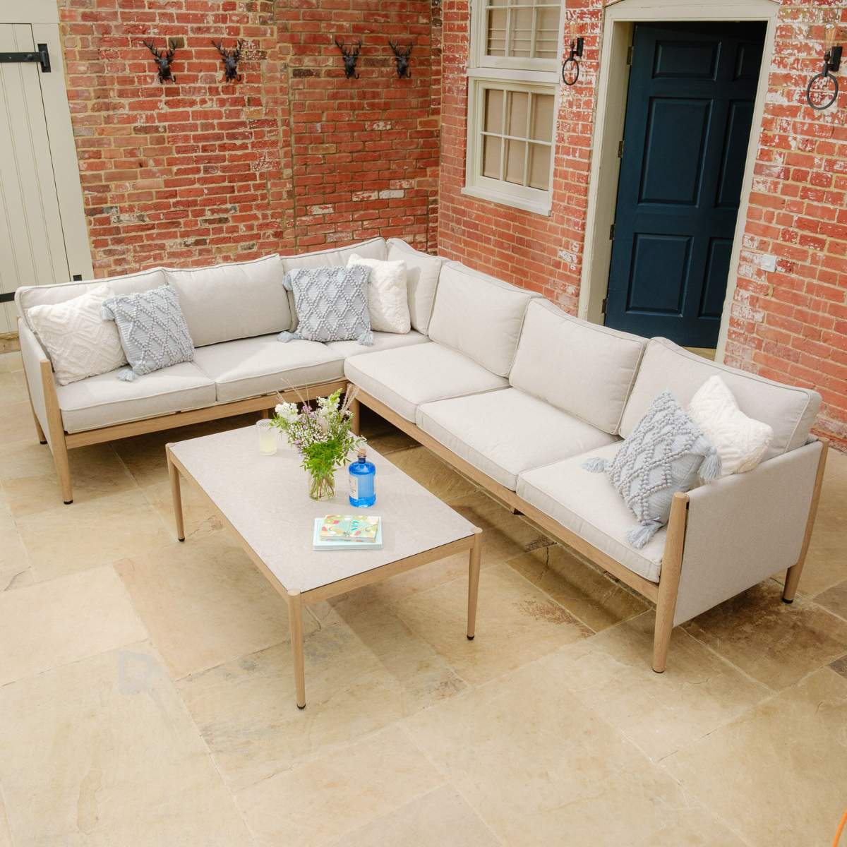 Maze Burford Large Aluminium Corner Sofa Set