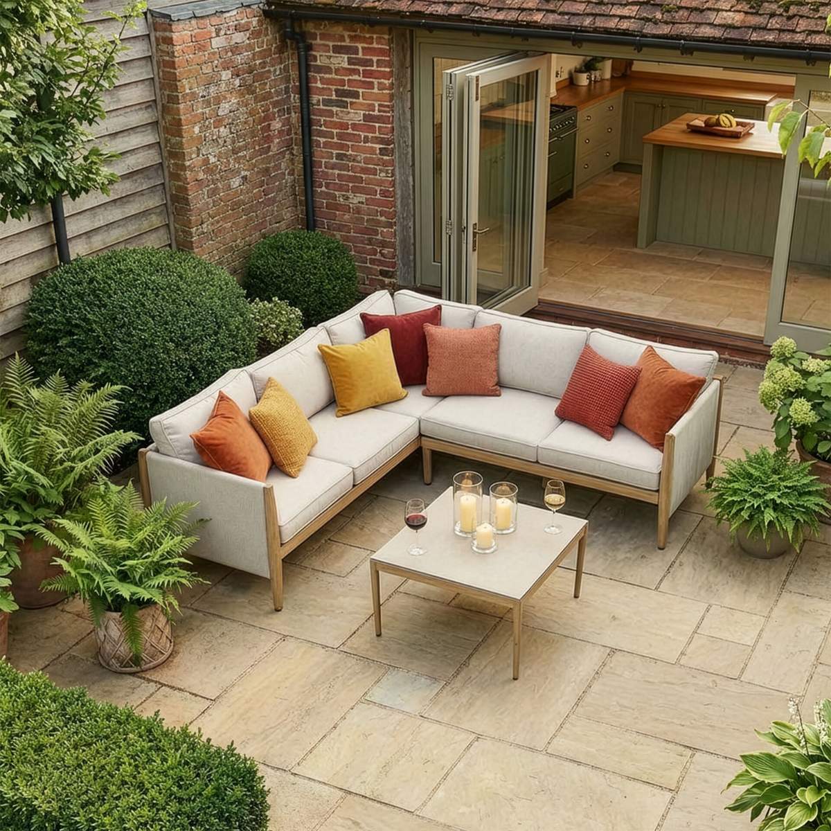 Maze Burford Small Aluminium Corner Sofa Set