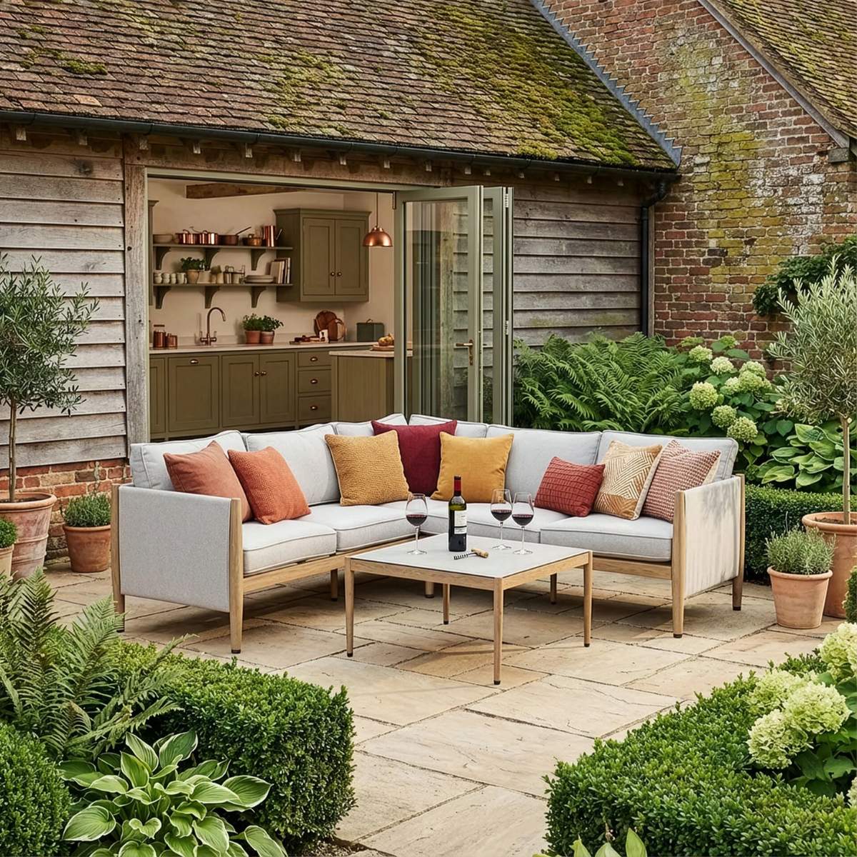 Maze Burford Small Aluminium Corner Sofa Set