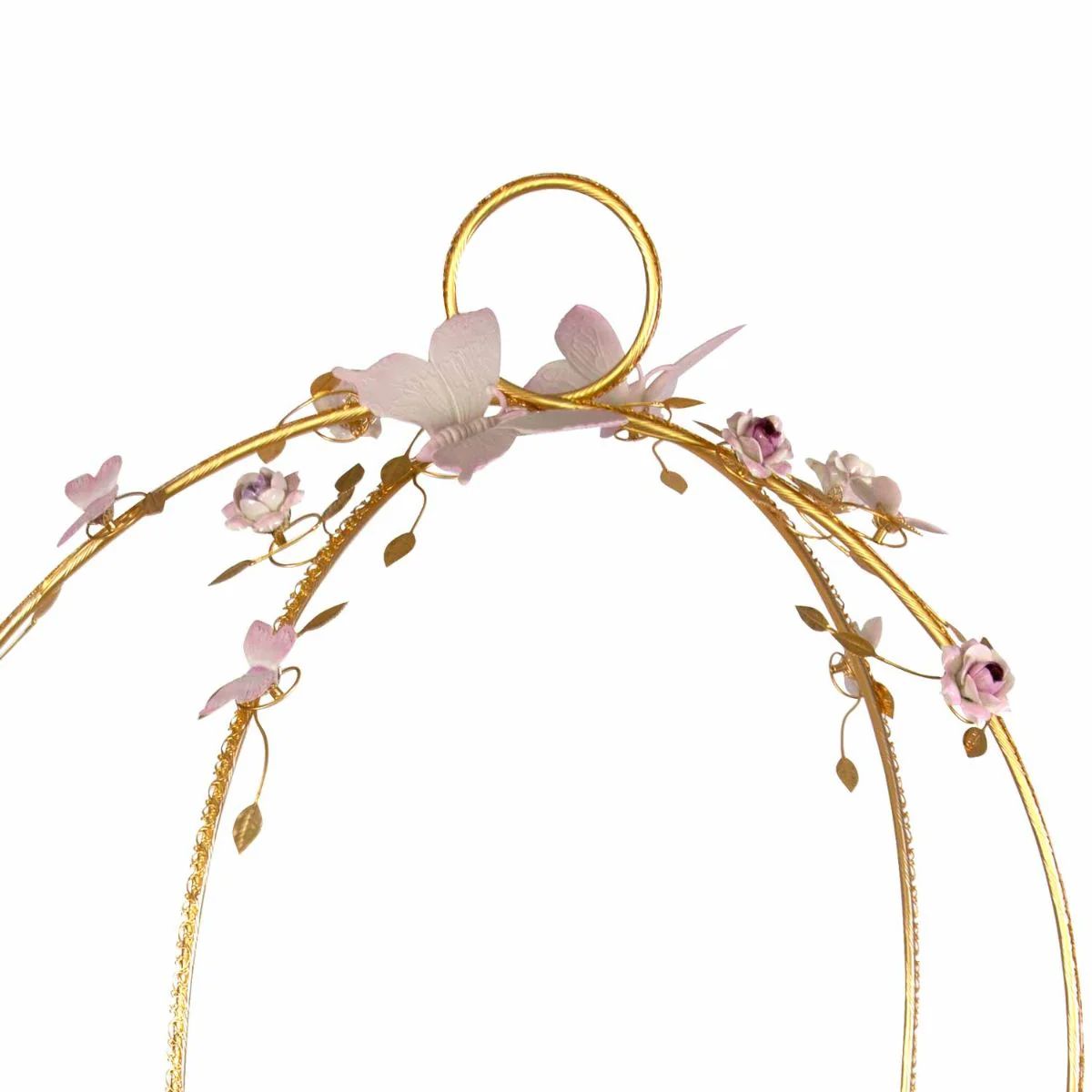 Villari Butterfly Tea Trolley - Pink & Gold