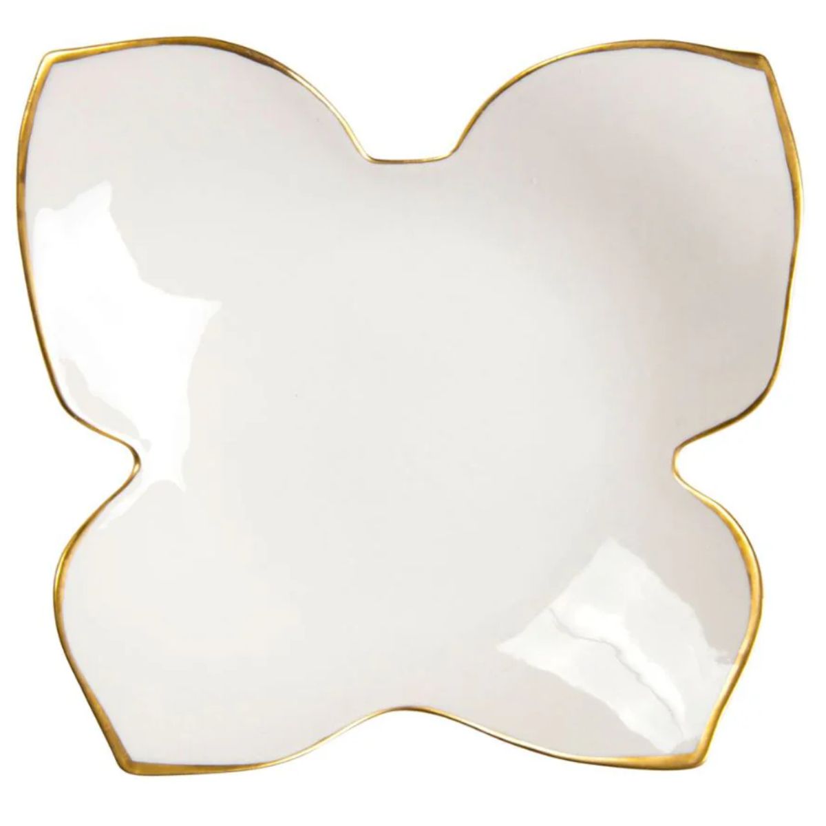 Villari Butterfly White & Gold Trinket Dish