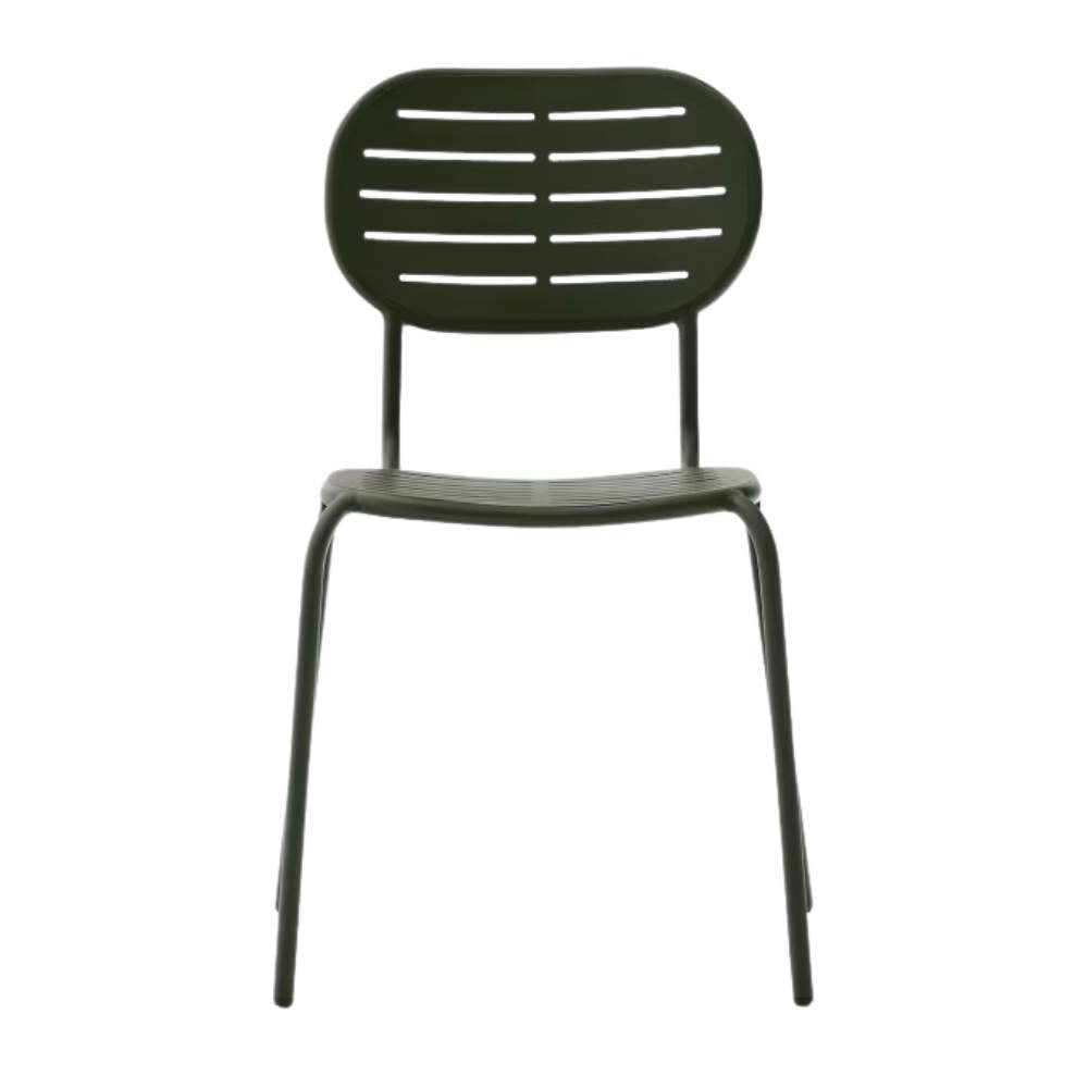 Kave Home Brai Stackable Outdoor Chair in Green Galvanised Steel