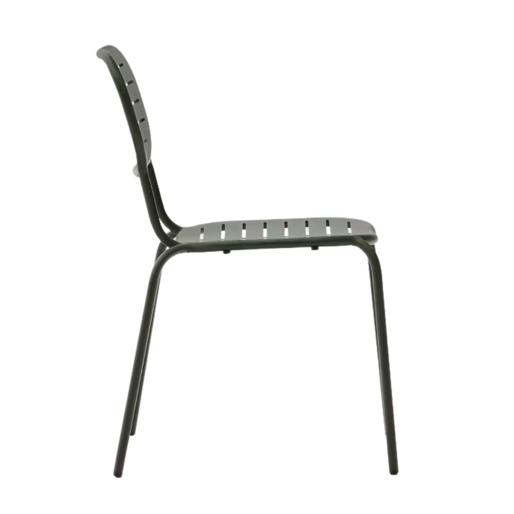 Kave Home Brai Stackable Outdoor Chair in Green Galvanised Steel