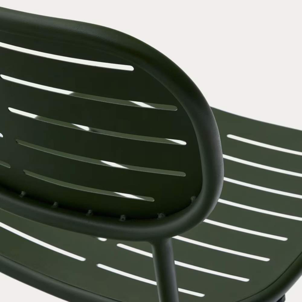 Kave Home Brai Stackable Outdoor Chair in Green Galvanised Steel
