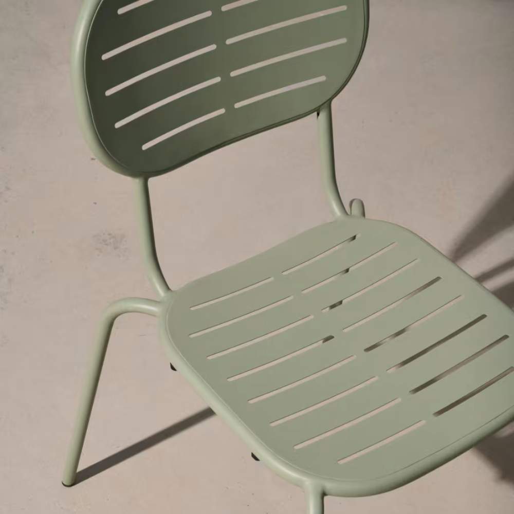 Kave Home Brai Stackable Outdoor Chair in Turquoise Galvanised Steel