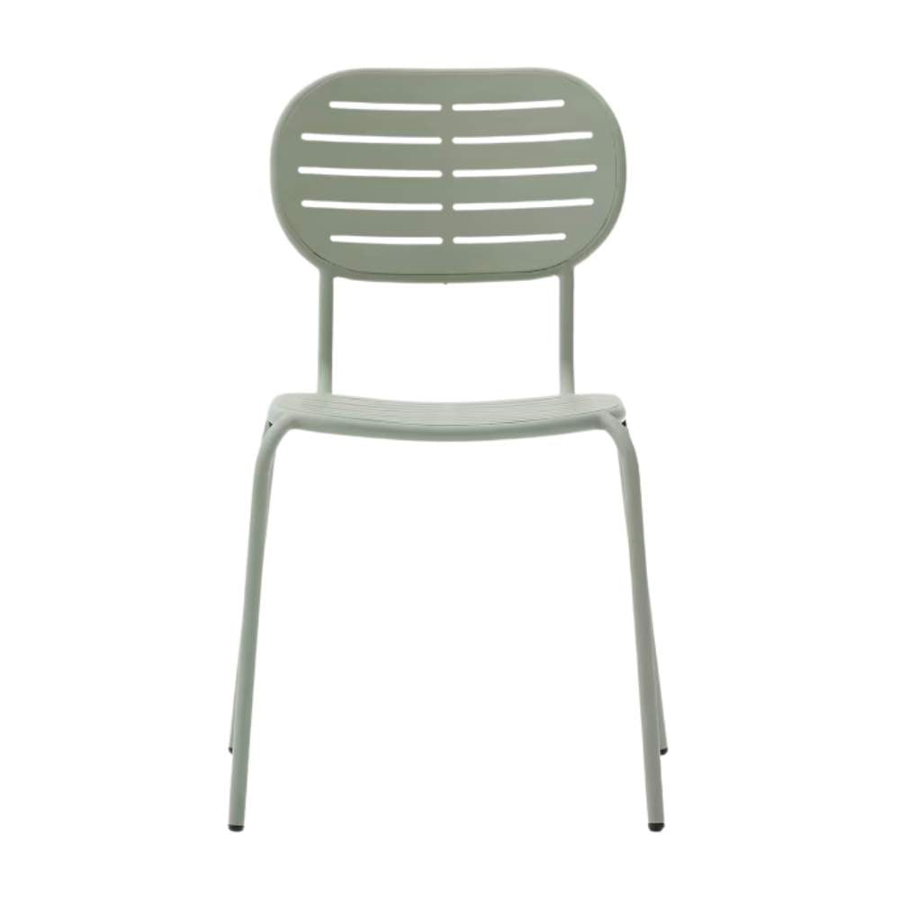 Kave Home Brai Stackable Outdoor Chair in Turquoise Galvanised Steel