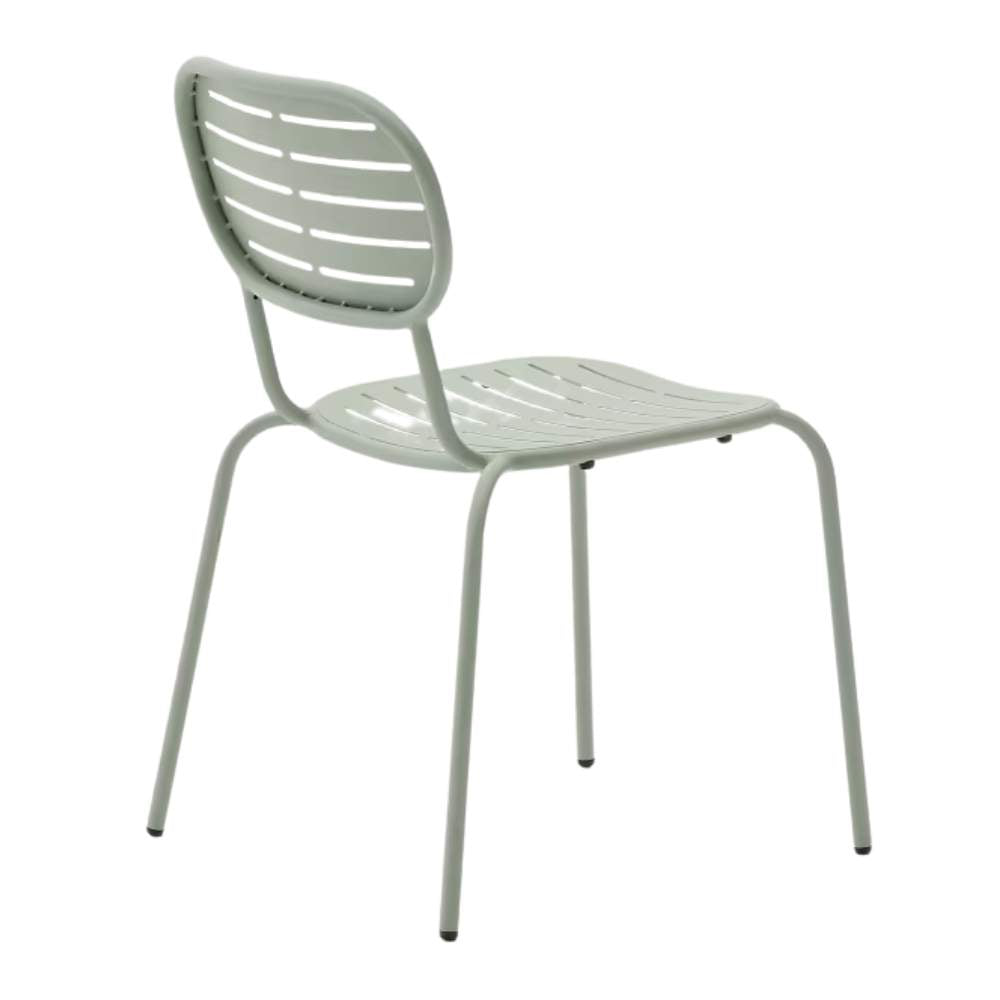 Kave Home Brai Stackable Outdoor Chair in Turquoise Galvanised Steel