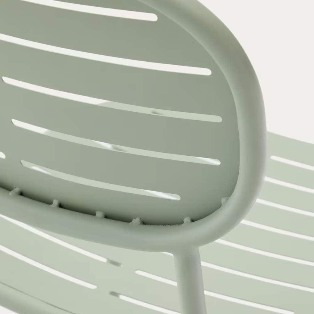Kave Home Brai Stackable Outdoor Chair in Turquoise Galvanised Steel