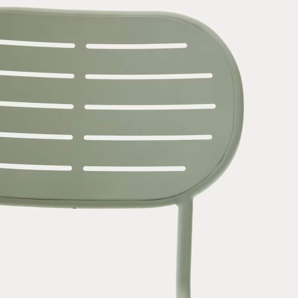 Kave Home Brai Stackable Outdoor Chair in Turquoise Galvanised Steel