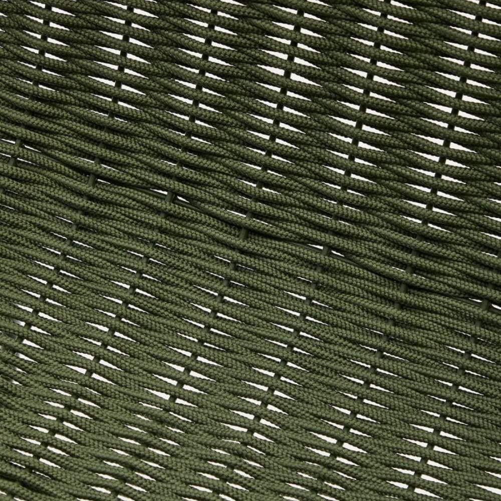 Kave Home Maurina Chair in Green Galvanized Steel and Green Rope Cord