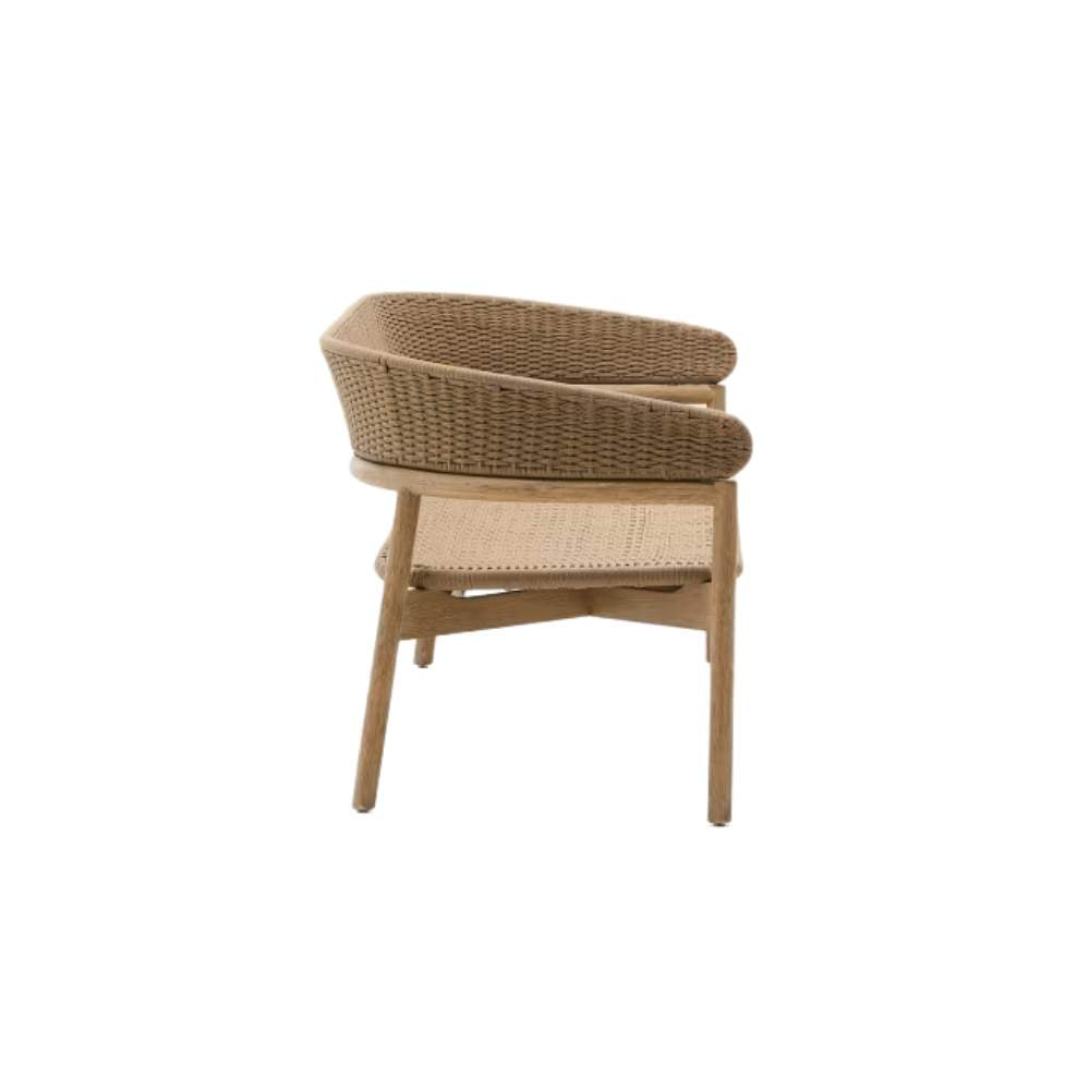 Kave Home Arinella 3-Seater Sofa in FSC 100% Solid Acacia Wood with Natural Finish and Beige Rope Cord 167 cm