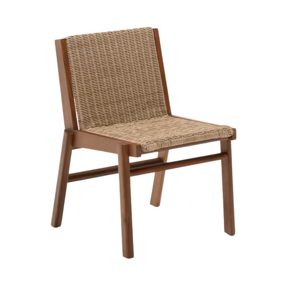 Kave Home Itani Chair in FSC 100% Solid Acacia Wood and Synthetic Rattan