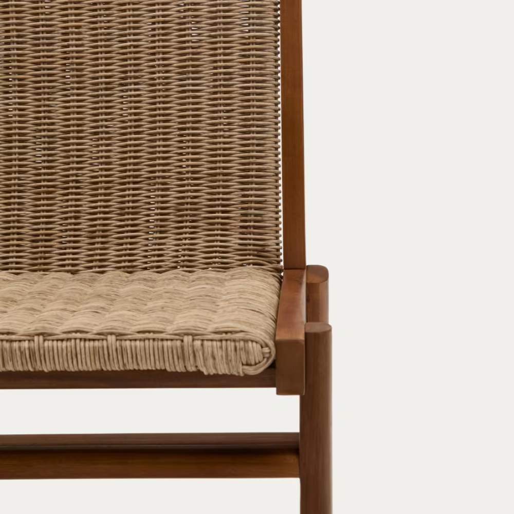 Kave Home Itani Chair in FSC 100% Solid Acacia Wood and Synthetic Rattan