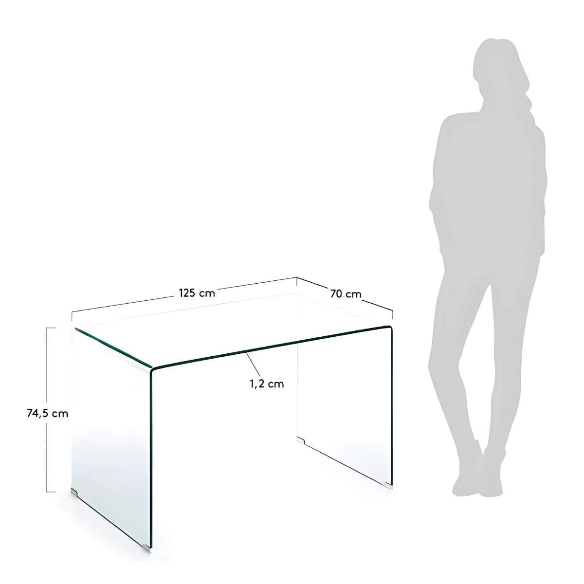 Kave Home Burano Glass Table - 125cm X 70cm-Beaumonde