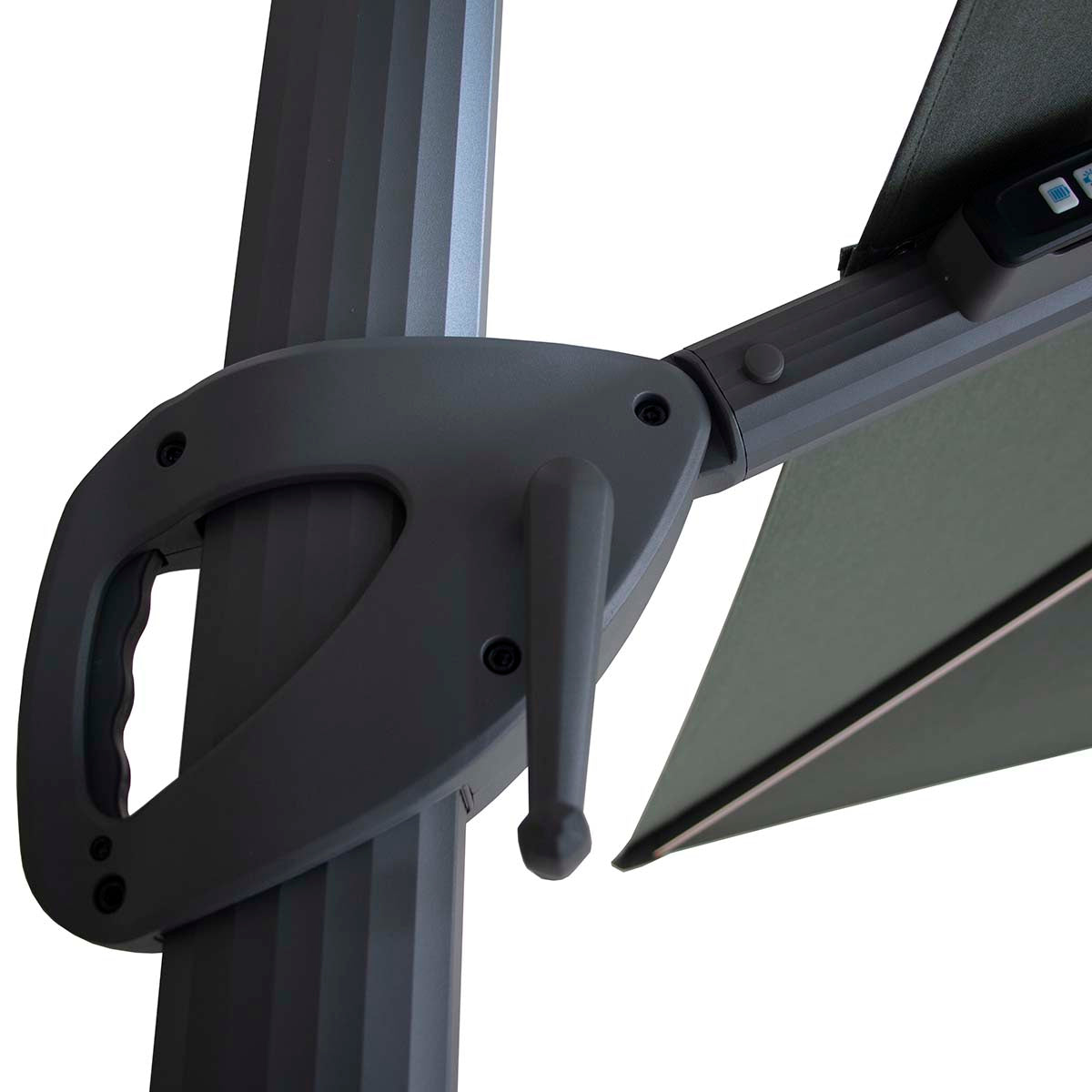 Maze Oil Green Aramis LED 3m x 4m Rectangular Rotating Cantilever Parasol