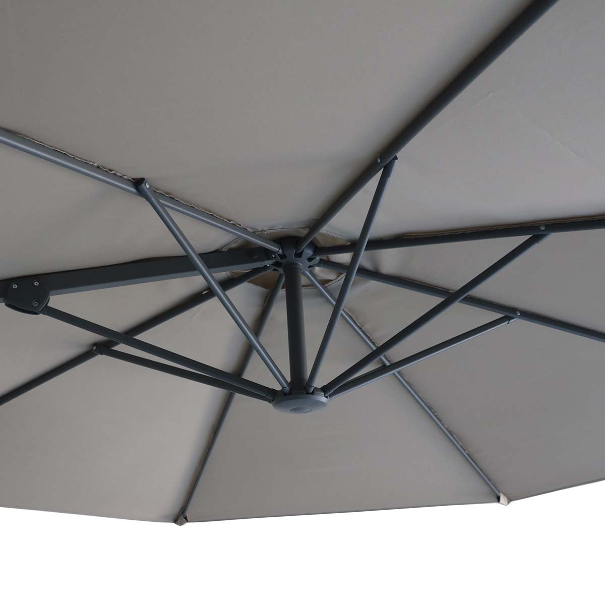 Maze Clay Beige Helios 3m Round Rotating Cantilever Parasol