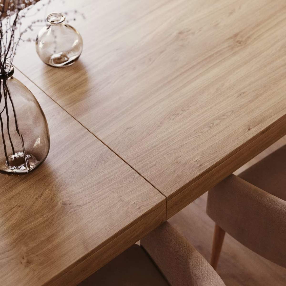 Kave Home Briva Extendable Table With A Natural Oak Wood Finish-Beaumonde