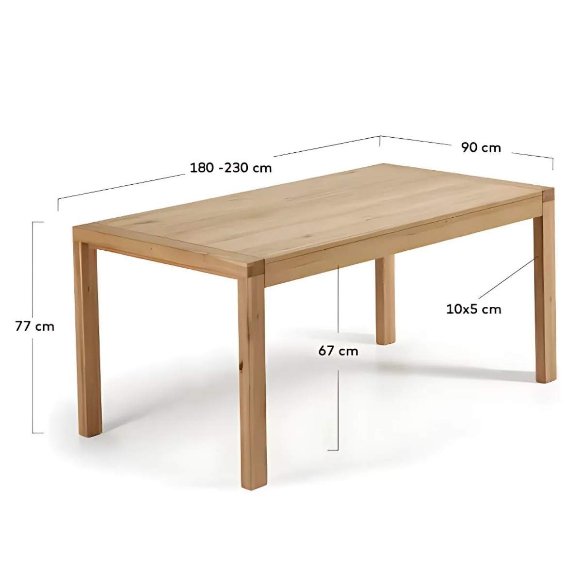 Kave Home Briva Extendable Table With A Natural Oak Wood Finish-Beaumonde