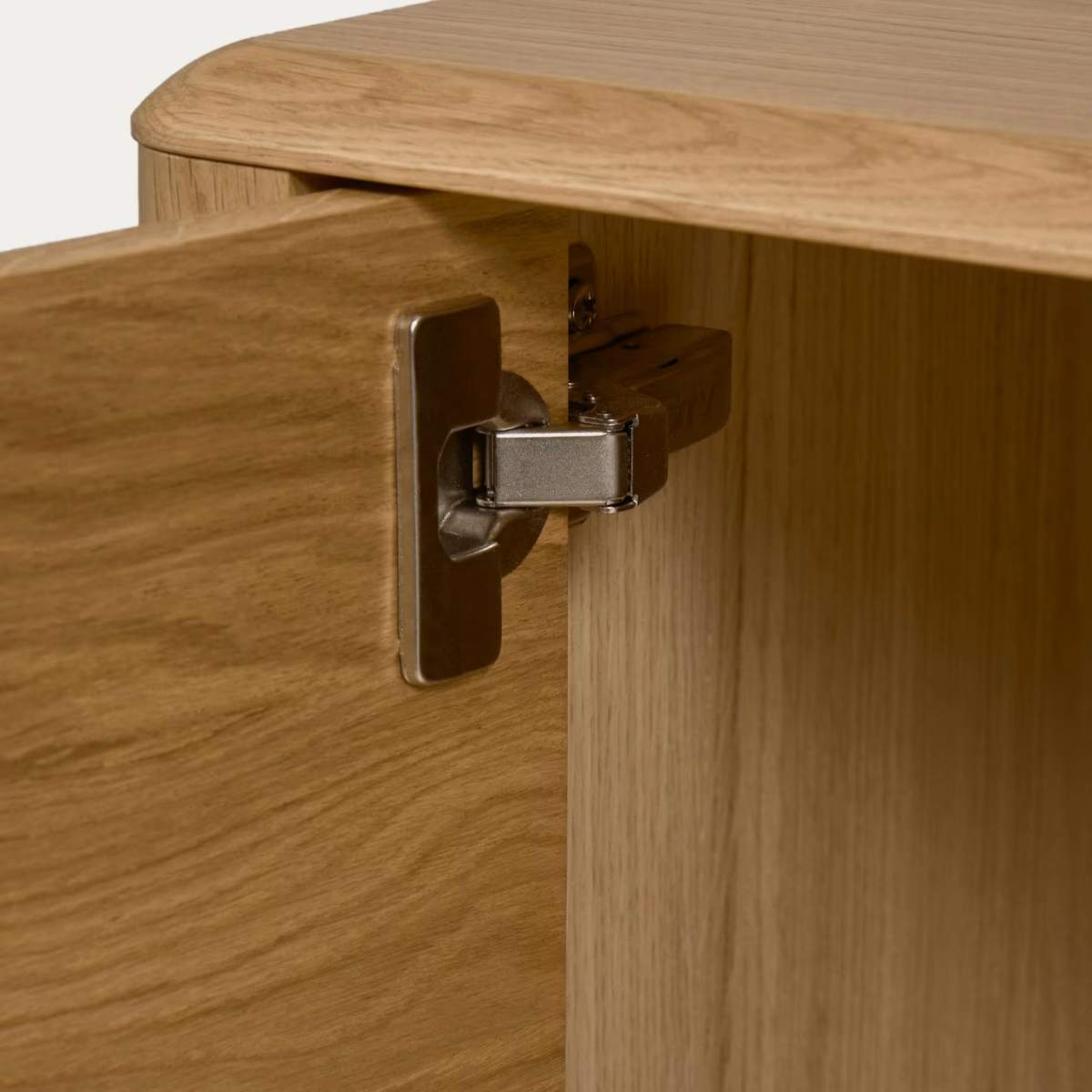 Kave Home Lenon Oak Wood And Veneer Sideboard With 2 Doors & 3 Drawers-Beaumonde