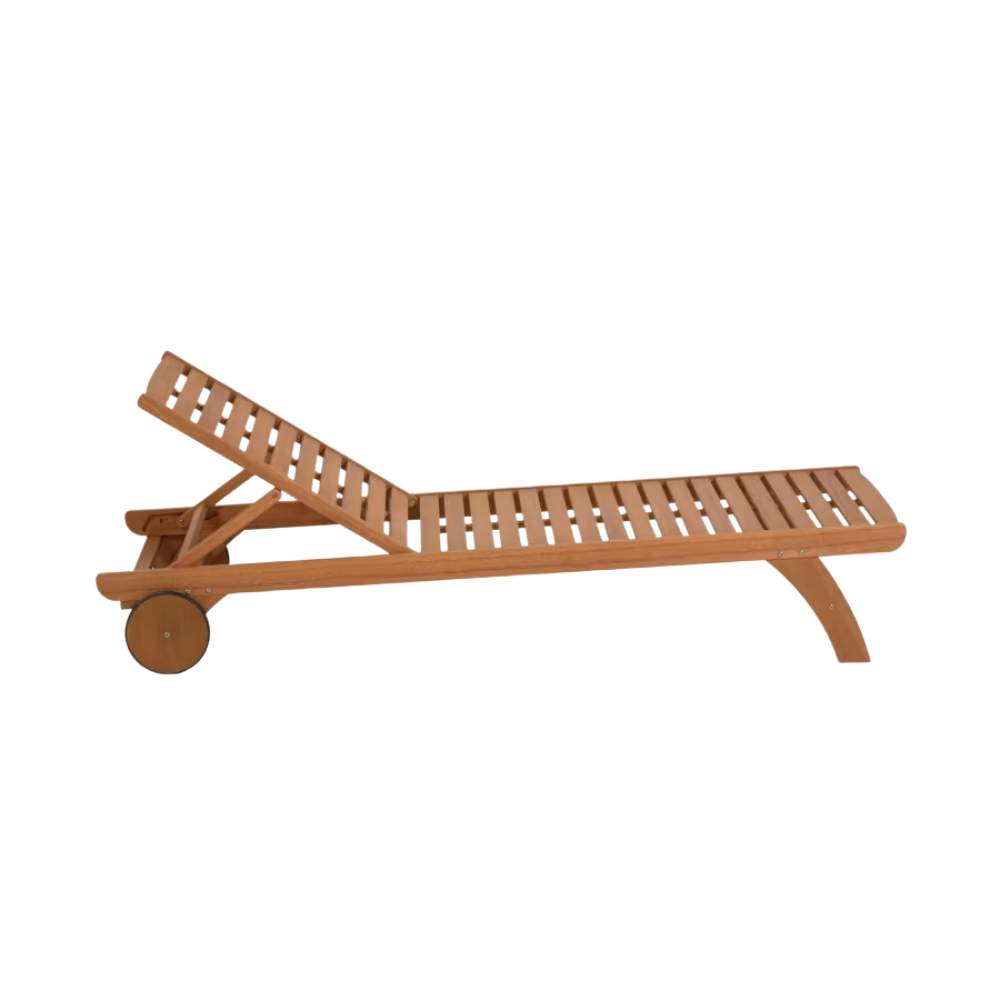 Kave Home Beila solid Eucalyptus Wood Outdoor Sun Lounger, FSC 100%