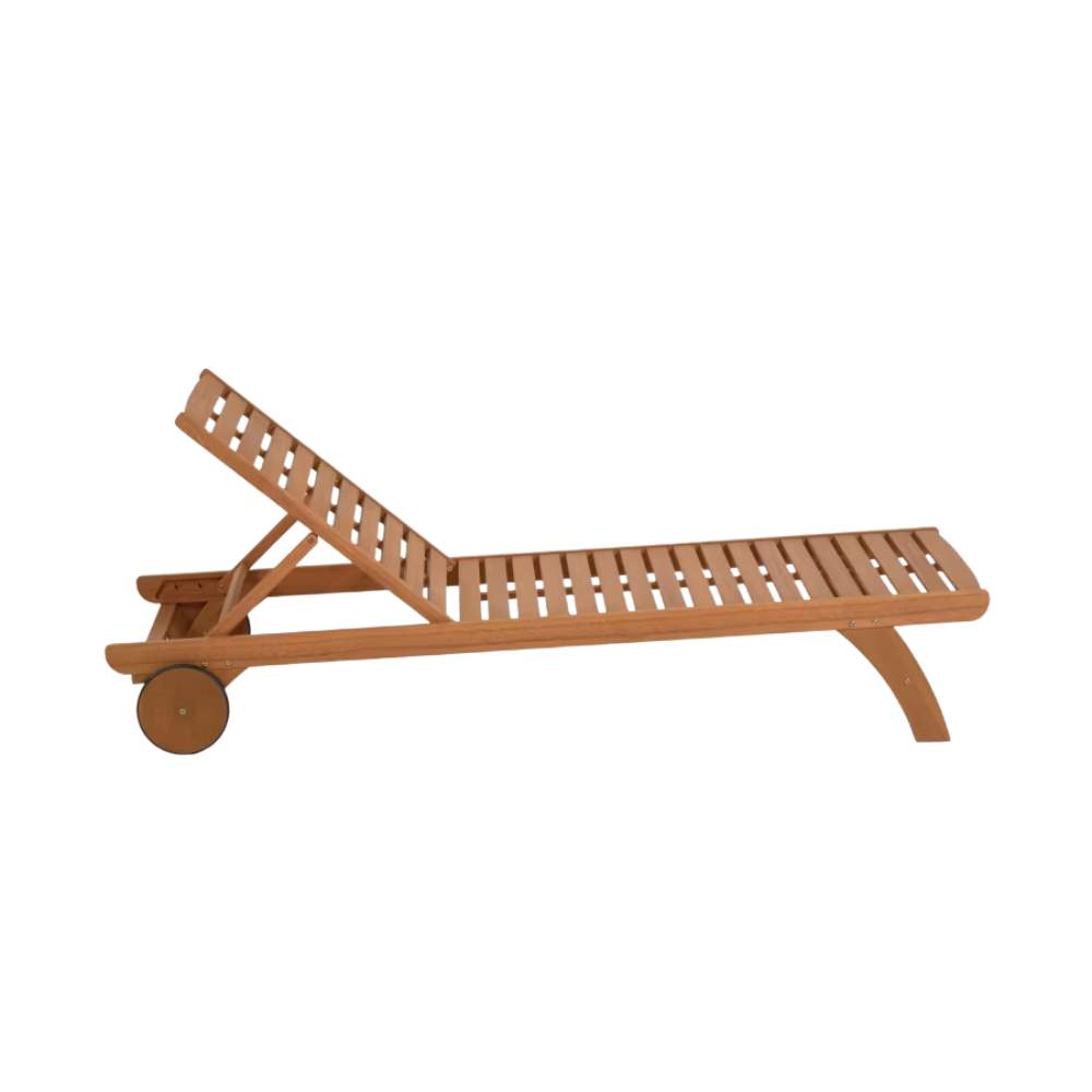 Kave Home Beila solid Eucalyptus Wood Outdoor Sun Lounger, FSC 100%