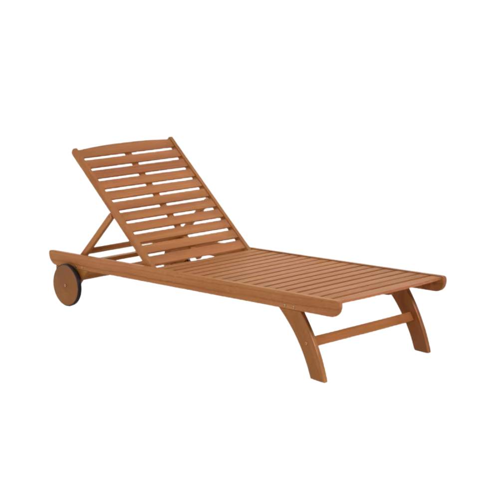 Kave Home Beila solid Eucalyptus Wood Outdoor Sun Lounger, FSC 100%