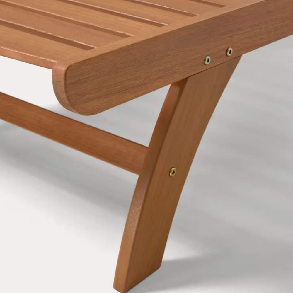 Kave Home Beila solid Eucalyptus Wood Outdoor Sun Lounger, FSC 100%