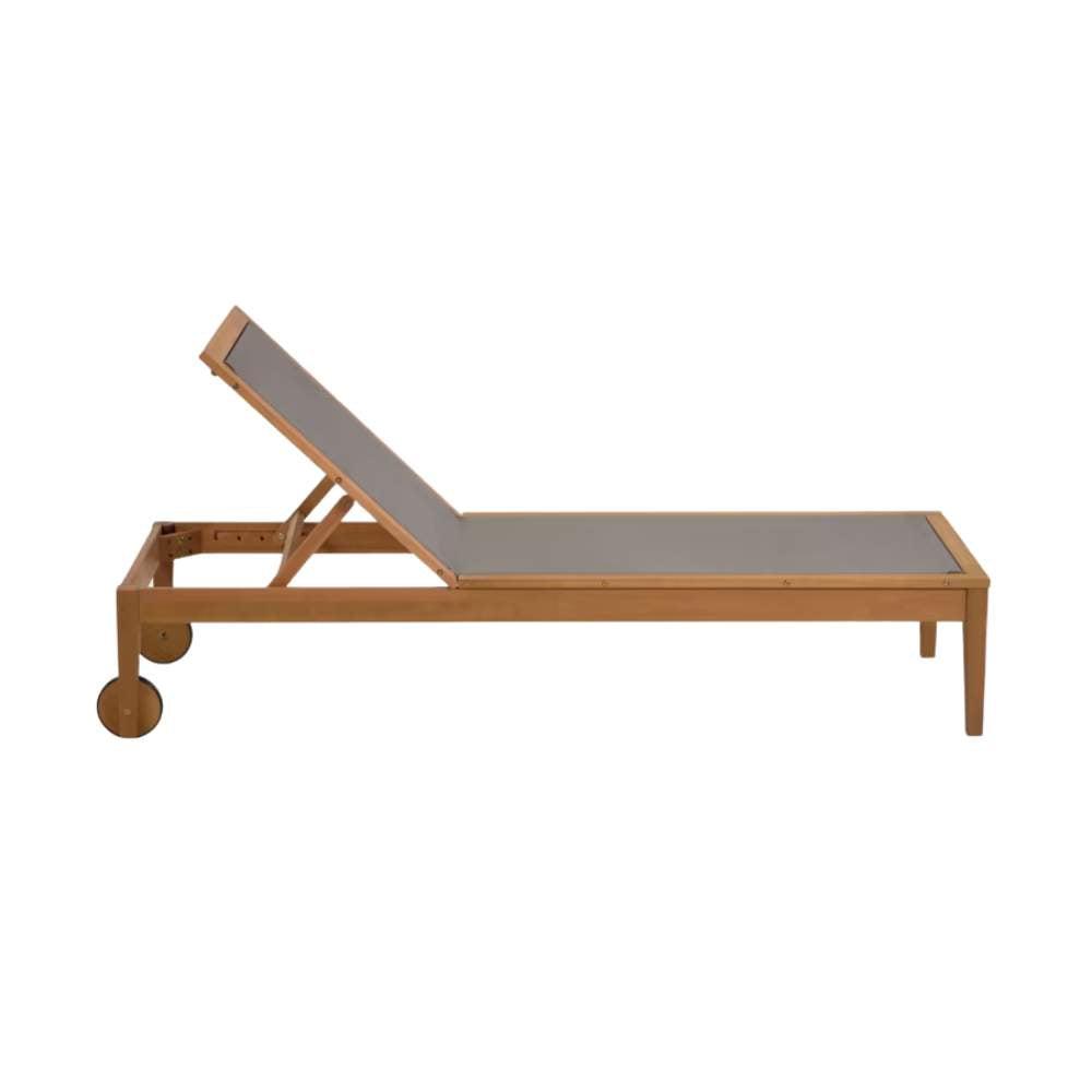 Kave Home Caterin Outdoor Sun Lounger in Grey – Solid Eucalyptus Wood, FSC® 100%