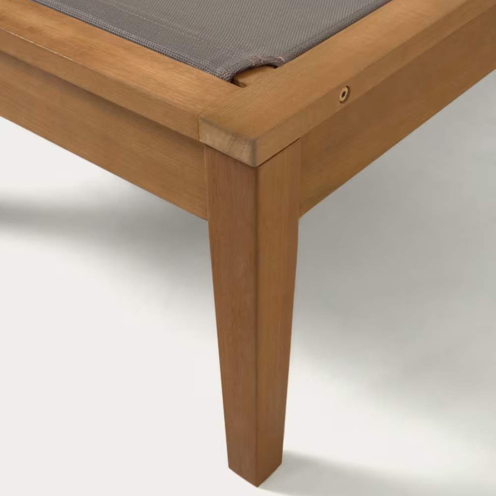 Kave Home Caterin Outdoor Sun Lounger in Grey – Solid Eucalyptus Wood, FSC® 100%