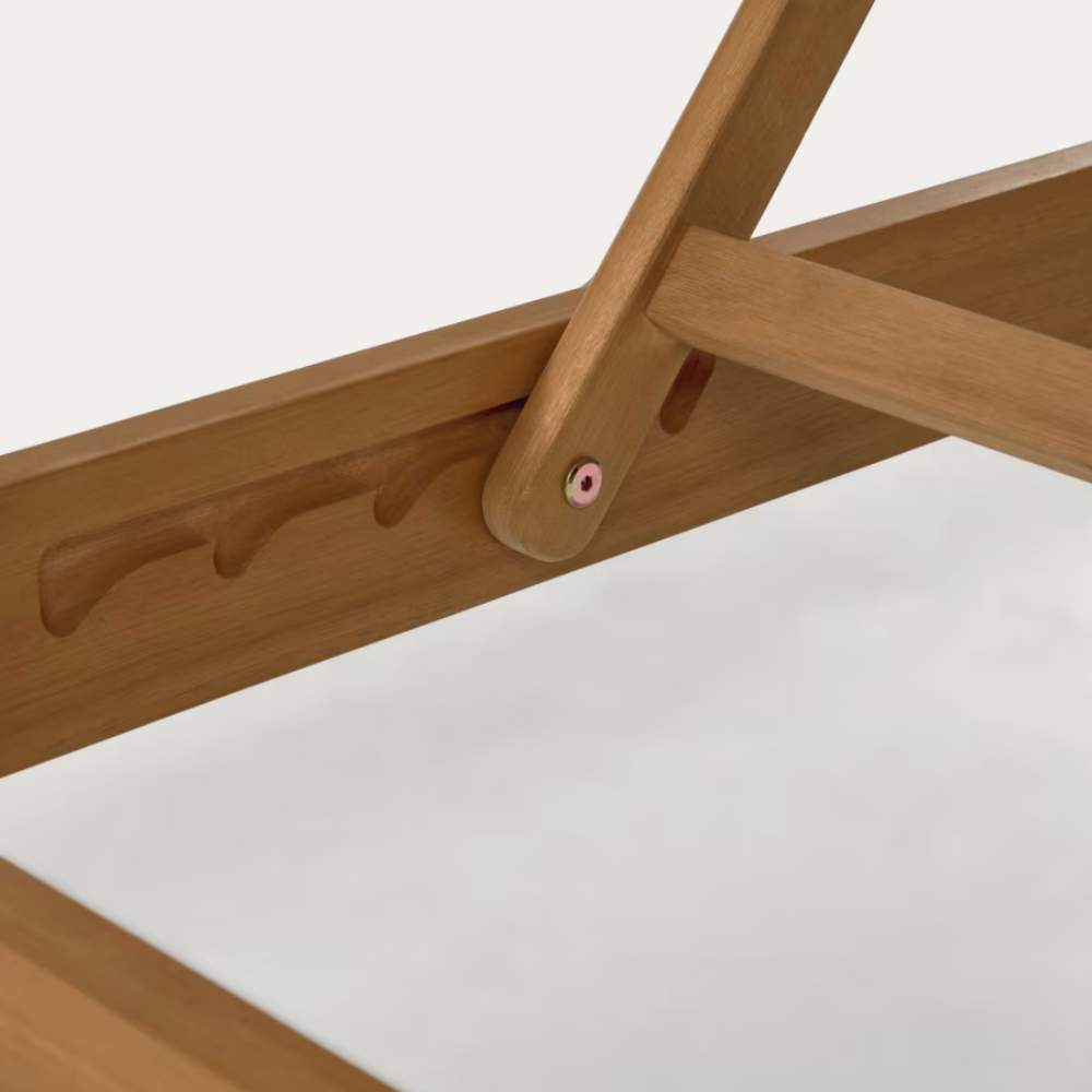 Kave Home Caterin Outdoor Sun Lounger in Grey – Solid Eucalyptus Wood, FSC® 100%