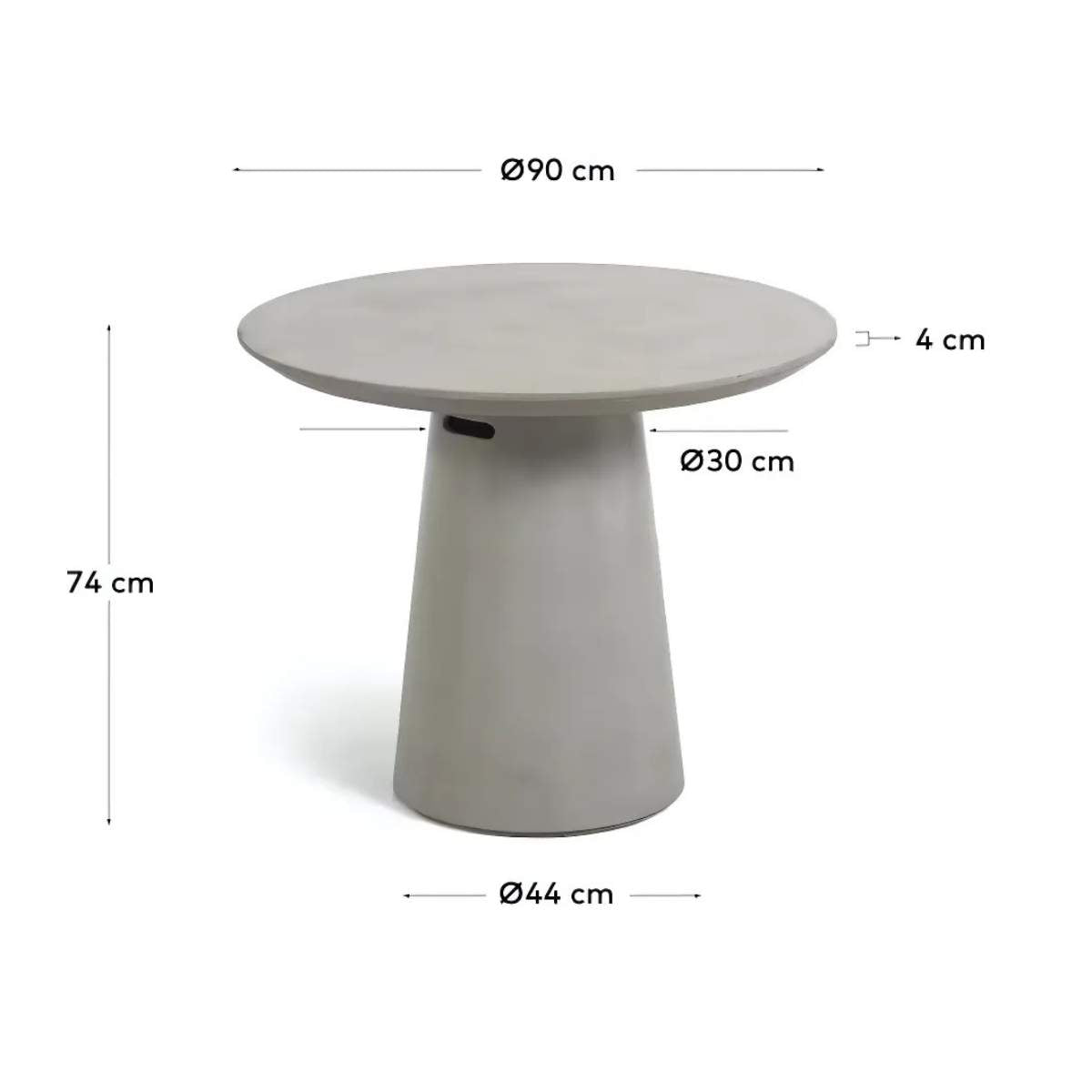 Kave Home Itai Outdoor Round Cement Table-Beaumonde