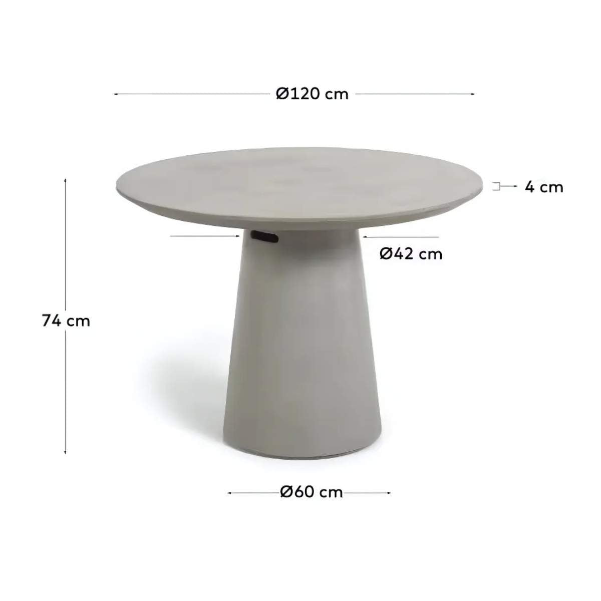 Kave Home Itai Outdoor Round Cement Table-Beaumonde